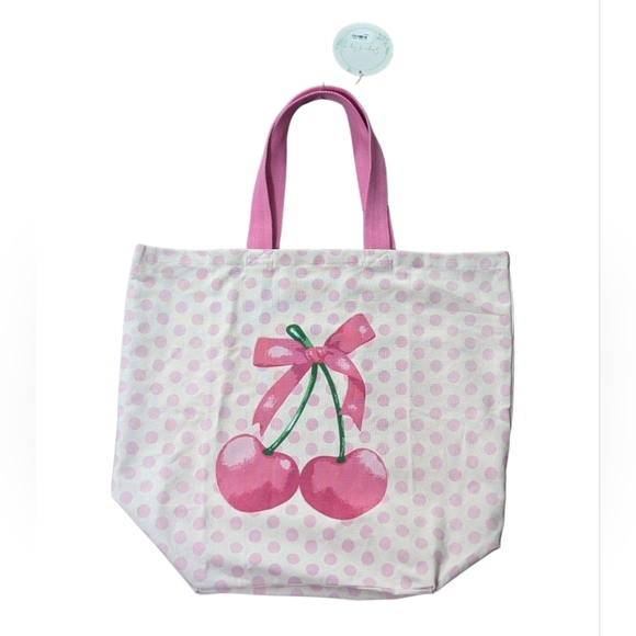 Chic Pink Cherry Tote Bag - Picture 2 of 4